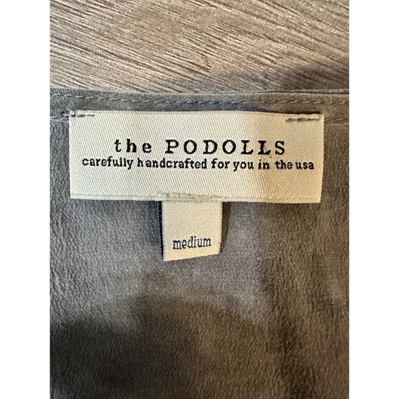 The Podolls anthropologie Ombre Silk Dress Short Sleeve Cowl Neck M - Picture 3 of 8